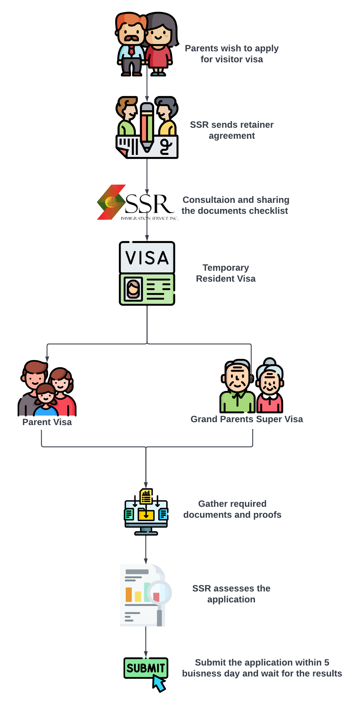 Visitor Visa Flow Chart
